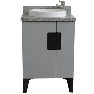 Bellaterra Home Vanity BellaTerra Home 25" Single sink vanity in Light Gray finish with Gray granite and round sink 408800-25-LG-GYRD
