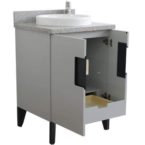 Bellaterra Home Vanity BellaTerra Home 25" Single sink vanity in Light Gray finish with Gray granite and round sink 408800-25-LG-GYRD