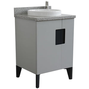 Bellaterra Home Vanity BellaTerra Home 25" Single sink vanity in Light Gray finish with Gray granite and round sink 408800-25-LG-GYRD