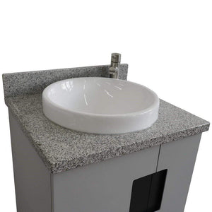 Bellaterra Home Vanity BellaTerra Home 25" Single sink vanity in Light Gray finish with Gray granite and round sink 408800-25-LG-GYRD