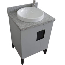 Load image into Gallery viewer, Bellaterra Home Vanity BellaTerra Home 25&quot; Single sink vanity in Light Gray finish with Gray granite and round sink 408800-25-LG-GYRD