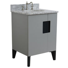 Load image into Gallery viewer, Bellaterra Home Vanity BellaTerra Home 25&quot; Single sink vanity in Light Gray finish with White carrara marble and oval sink 408800-25-LG-WMO
