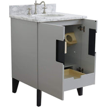 Load image into Gallery viewer, Bellaterra Home Vanity BellaTerra Home 25&quot; Single sink vanity in Light Gray finish with White carrara marble and oval sink 408800-25-LG-WMO