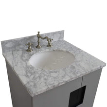 Load image into Gallery viewer, Bellaterra Home Vanity BellaTerra Home 25&quot; Single sink vanity in Light Gray finish with White carrara marble and oval sink 408800-25-LG-WMO