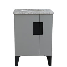 Load image into Gallery viewer, Bellaterra Home Vanity BellaTerra Home 25&quot; Single sink vanity in Light Gray finish with White carrara marble and oval sink 408800-25-LG-WMO