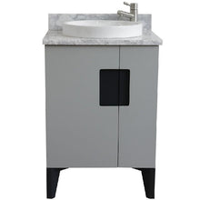 Load image into Gallery viewer, Bellaterra Home Vanity BellaTerra Home 25&quot; Single sink vanity in Light Gray finish with White carrara marble and round sink 408800-25-LG-WMRD