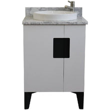 Load image into Gallery viewer, Bellaterra Home Vanity BellaTerra Home 25&quot; Single sink vanity in Light Gray finish with White carrara marble and round sink 408800-25-LG-WMRD