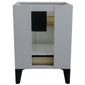 Bellaterra Home Vanity BellaTerra Home 25" Single sink vanity in Light Gray finish with White carrara marble and round sink 408800-25-LG-WMRD