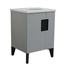 Load image into Gallery viewer, Bellaterra Home Vanity BellaTerra Home 25&quot; Single sink vanity in Light Gray finish with White quartz and oval sink 408800-25-LG-WEO