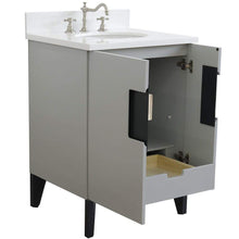 Load image into Gallery viewer, Bellaterra Home Vanity BellaTerra Home 25&quot; Single sink vanity in Light Gray finish with White quartz and oval sink 408800-25-LG-WEO