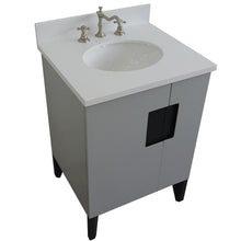 Load image into Gallery viewer, Bellaterra Home Vanity BellaTerra Home 25&quot; Single sink vanity in Light Gray finish with White quartz and oval sink 408800-25-LG-WEO