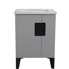 Load image into Gallery viewer, Bellaterra Home Vanity BellaTerra Home 25&quot; Single sink vanity in Light Gray finish with White quartz and rectangle sink 408800-25-LG-WER