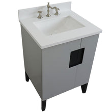 Load image into Gallery viewer, Bellaterra Home Vanity BellaTerra Home 25&quot; Single sink vanity in Light Gray finish with White quartz and rectangle sink 408800-25-LG-WER