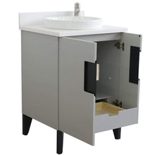 Load image into Gallery viewer, Bellaterra Home Vanity BellaTerra Home 25&quot; Single sink vanity in Light Gray finish with White quartz and round sink 408800-25-LG-WERD