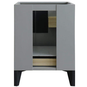 Bellaterra Home Vanity BellaTerra Home 25" Single sink vanity in Light Gray finish with White quartz and round sink 408800-25-LG-WERD
