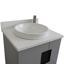 Load image into Gallery viewer, Bellaterra Home Vanity BellaTerra Home 25&quot; Single sink vanity in Light Gray finish with White quartz and round sink 408800-25-LG-WERD