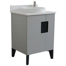Load image into Gallery viewer, Bellaterra Home Vanity BellaTerra Home 25&quot; Single sink vanity in Light Gray finish with White quartz and round sink 408800-25-LG-WERD
