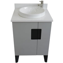 Load image into Gallery viewer, Bellaterra Home Vanity BellaTerra Home 25&quot; Single sink vanity in Light Gray finish with White quartz and round sink 408800-25-LG-WERD