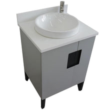Load image into Gallery viewer, Bellaterra Home Vanity BellaTerra Home 25&quot; Single sink vanity in Light Gray finish with White quartz and round sink 408800-25-LG-WERD