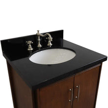 Load image into Gallery viewer, Bellaterra Home Vanity BellaTerra Home 25&quot; Single sink vanity in Walnut finish with Black galaxy granite and oval sink 400901-25-WA-BGO