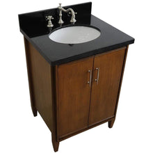 Load image into Gallery viewer, Bellaterra Home Vanity BellaTerra Home 25&quot; Single sink vanity in Walnut finish with Black galaxy granite and oval sink 400901-25-WA-BGO