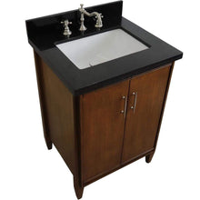 Load image into Gallery viewer, Bellaterra Home Vanity BellaTerra Home 25&quot; Single sink vanity in Walnut finish with Black galaxy granite and rectangle sink 400901-25-WA-BGR