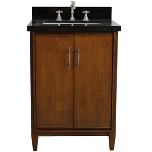 Bellaterra Home Vanity BellaTerra Home 25" Single sink vanity in Walnut finish with Black galaxy granite and rectangle sink 400901-25-WA-BGR