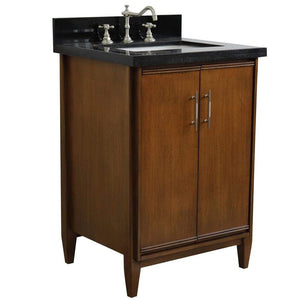 Bellaterra Home Vanity BellaTerra Home 25" Single sink vanity in Walnut finish with Black galaxy granite and rectangle sink 400901-25-WA-BGR