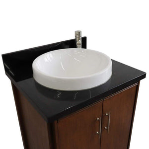 Bellaterra Home Vanity BellaTerra Home 25" Single sink vanity in Walnut finish with Black galaxy granite and round sink 400901-25-WA-BGRD
