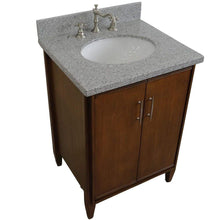 Load image into Gallery viewer, Bellaterra Home Vanity BellaTerra Home 25&quot; Single sink vanity in Walnut finish with Gray granite and oval sink 400901-25-WA-GYO