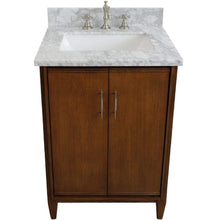 Load image into Gallery viewer, Bellaterra Home Vanity BellaTerra Home 25&quot; Single sink vanity in Walnut finish with White carrara marble and rectangle sink 400901-25-WA-WMR