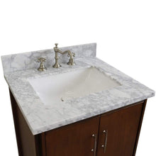 Load image into Gallery viewer, Bellaterra Home Vanity BellaTerra Home 25&quot; Single sink vanity in Walnut finish with White carrara marble and rectangle sink 400901-25-WA-WMR