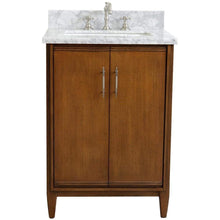 Load image into Gallery viewer, Bellaterra Home Vanity BellaTerra Home 25&quot; Single sink vanity in Walnut finish with White carrara marble and rectangle sink 400901-25-WA-WMR