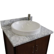 Load image into Gallery viewer, Bellaterra Home Vanity BellaTerra Home 25&quot; Single sink vanity in Walnut finish with White carrara marble and round sink 400901-25-WA-WMRD