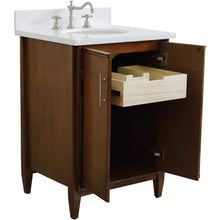 Load image into Gallery viewer, Bellaterra Home Vanity BellaTerra Home 25&quot; Single sink vanity in Walnut finish with White quartz and oval sink 400901-25-WA-WEO
