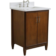 Load image into Gallery viewer, Bellaterra Home Vanity BellaTerra Home 25&quot; Single sink vanity in Walnut finish with White quartz and rectangle sink 400901-25-WA-WER