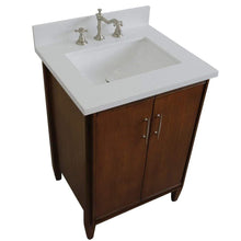 Load image into Gallery viewer, Bellaterra Home Vanity BellaTerra Home 25&quot; Single sink vanity in Walnut finish with White quartz and rectangle sink 400901-25-WA-WER