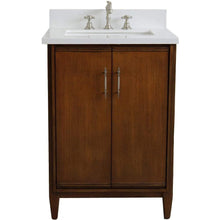 Load image into Gallery viewer, Bellaterra Home Vanity BellaTerra Home 25&quot; Single sink vanity in Walnut finish with White quartz and rectangle sink 400901-25-WA-WER