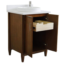 Load image into Gallery viewer, Bellaterra Home Vanity BellaTerra Home 25&quot; Single sink vanity in Walnut finish with White quartz and round sink 400901-25-WA-WERD