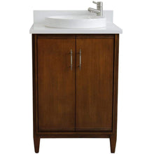 Load image into Gallery viewer, Bellaterra Home Vanity BellaTerra Home 25&quot; Single sink vanity in Walnut finish with White quartz and round sink 400901-25-WA-WERD