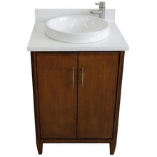 Load image into Gallery viewer, Bellaterra Home Vanity BellaTerra Home 25&quot; Single sink vanity in Walnut finish with White quartz and round sink 400901-25-WA-WERD