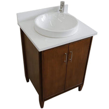 Load image into Gallery viewer, Bellaterra Home Vanity BellaTerra Home 25&quot; Single sink vanity in Walnut finish with White quartz and round sink 400901-25-WA-WERD