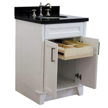 Load image into Gallery viewer, Bellaterra Home Vanity BellaTerra Home 25&quot; Single Sink Vanity in White Finish with Black Galaxy Granite and Oval Sink 400700-25-WH-BGO