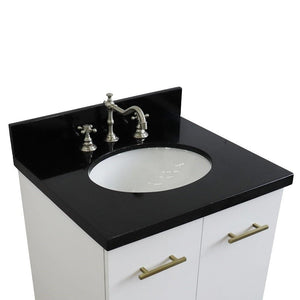 Bellaterra Home Vanity BellaTerra Home 25" Single sink vanity in White finish with Black galaxy granite and oval sink 408001-25-WH-BGO