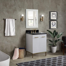 Load image into Gallery viewer, Bellaterra Home Vanity BellaTerra Home 25&quot; Single sink vanity in White finish with Black galaxy granite and oval sink 408001-25-WH-BGO