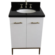 Load image into Gallery viewer, Bellaterra Home Vanity BellaTerra Home 25&quot; Single sink vanity in White finish with Black galaxy granite and oval sink 408001-25-WH-BGO