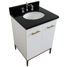 Load image into Gallery viewer, Bellaterra Home Vanity BellaTerra Home 25&quot; Single sink vanity in White finish with Black galaxy granite and oval sink 408001-25-WH-BGO