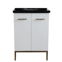 Load image into Gallery viewer, Bellaterra Home Vanity BellaTerra Home 25&quot; Single sink vanity in White finish with Black galaxy granite and oval sink 408001-25-WH-BGO