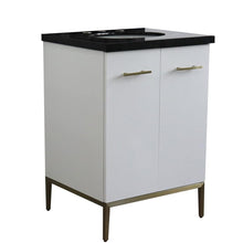 Load image into Gallery viewer, Bellaterra Home Vanity BellaTerra Home 25&quot; Single sink vanity in White finish with Black galaxy granite and oval sink 408001-25-WH-BGO