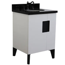 Load image into Gallery viewer, Bellaterra Home Vanity BellaTerra Home 25&quot; Single sink vanity in White finish with Black galaxy granite and oval sink 408800-25-WH-BGO